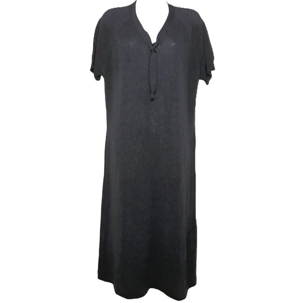 Knit Midi Shift Dress Black Chic Minimalist Old Money Travel Friendly Relaxed